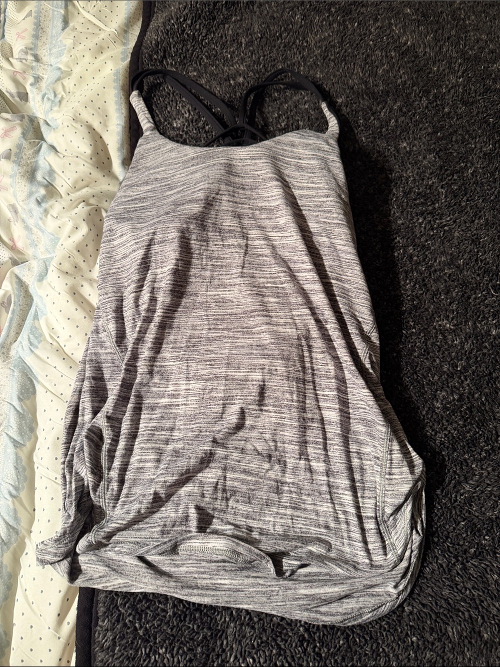 lululemon athletica Grey Space-Dye Strappy Tank with Built-In Bra